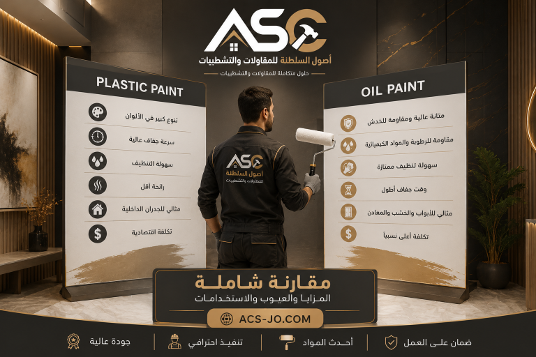 الفرق بين الدهانات البلاستيكية والزيتية